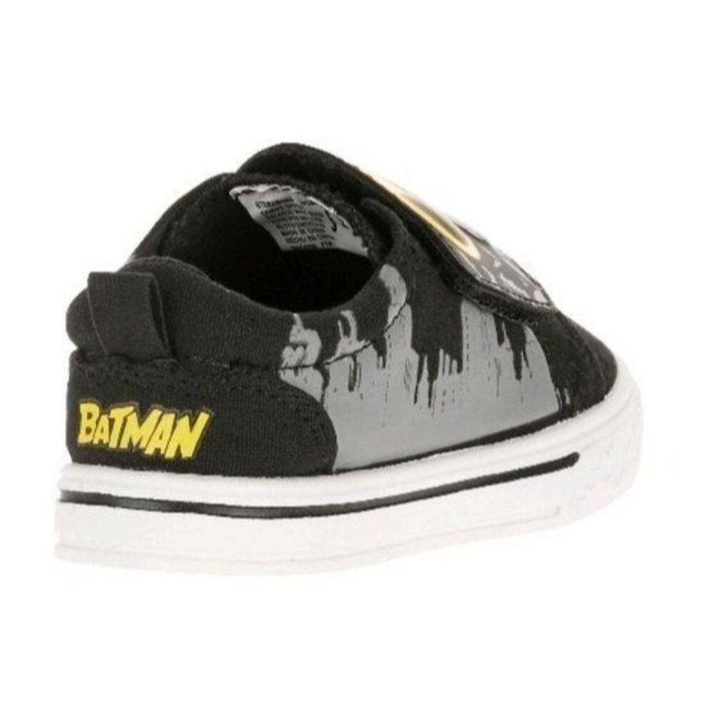 DC Batman Toddler Black Yellow Casual Sneakers Shoes Size 9 - Picture 5 of 9
